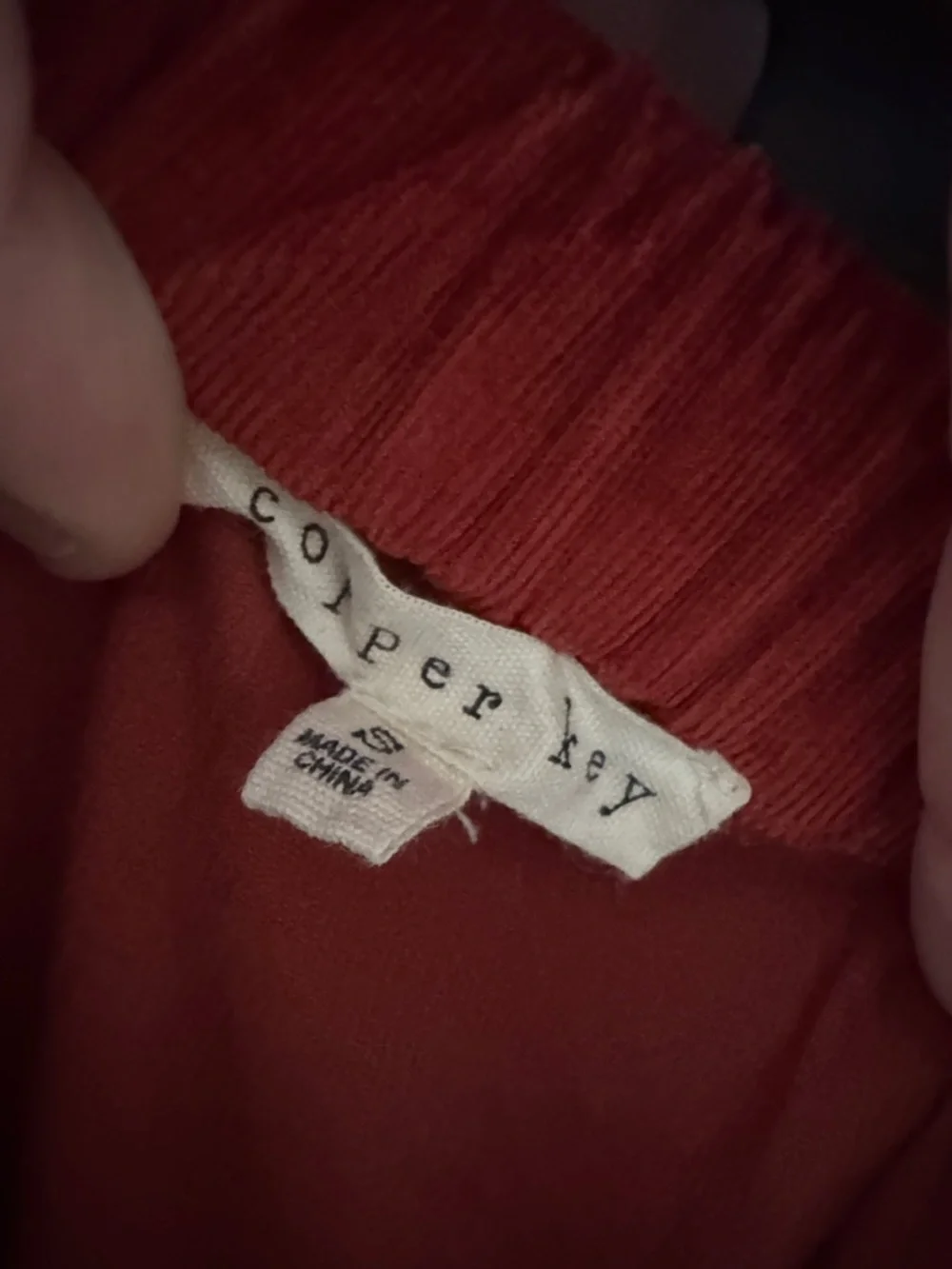 Copper Key Red Corduroy Pleated Skirt with Button Detail / AA37